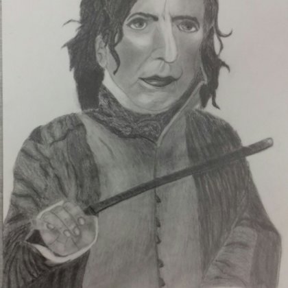 "Snape Snape Severus Snape"; tech. ołówek