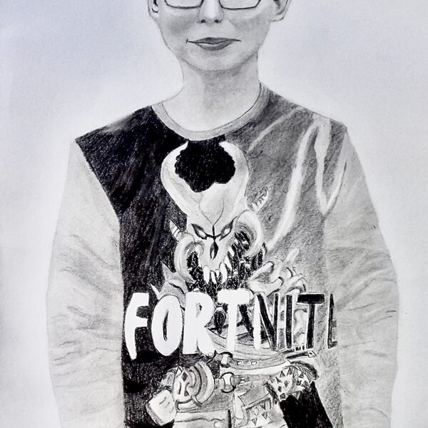 „Fan Fortnite’a”; tech.: ołówek