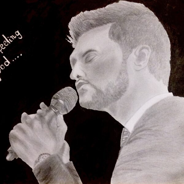 „Michael Bublé”; tech.: ołówek + tusz