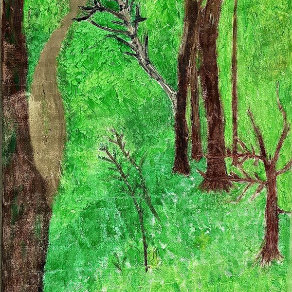 „Środek lasu”; tech.: farby olejne