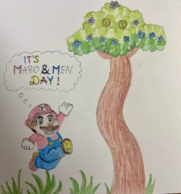 „Mario Time”, tech.: kredki