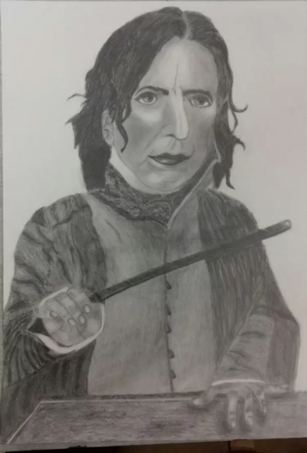 "Snape Snape Severus Snape"; tech. ołówek